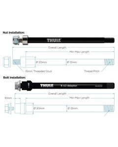 THULE THRU AXLE SYNTACE M12x1.0 154-167mm Steckachse