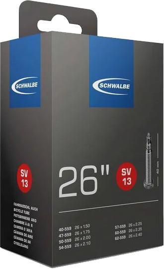 SCHWALBE SV13 in Folie 26x1.50-2.50 40-62-559 SV40mm Fahrradschlauch